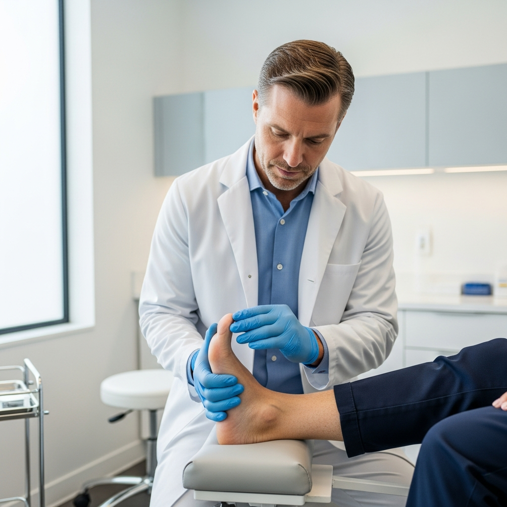 Uzman tarafından yapılan profesyonel ayak muayenesi