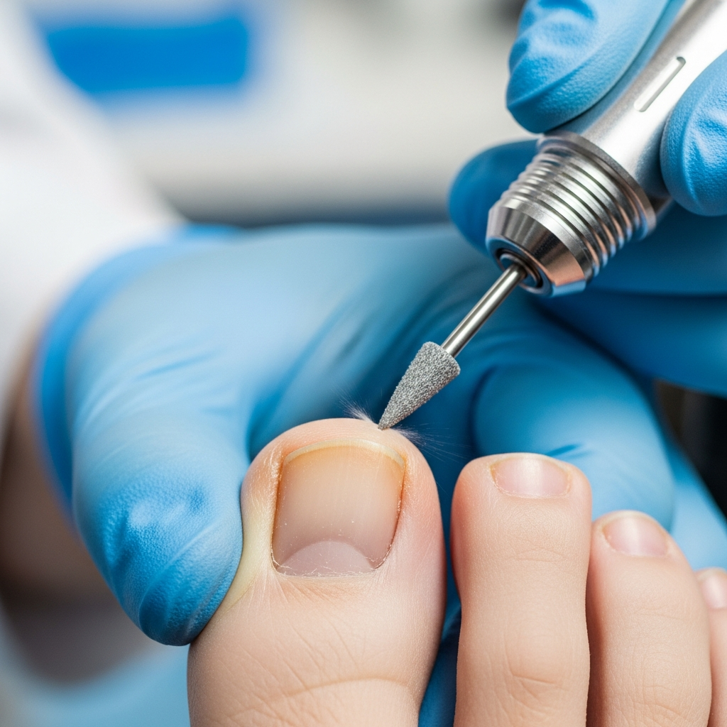Özel podoloji cihazları ile ağrısız tırnak temizliği
